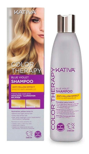 Shampoo Sin Sal Matizador Rubios Y Canas Kativa 250ml 