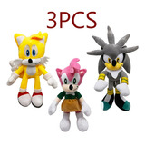 3pcs Sonic The Hedgehog Amy Rose Regalo De Peluche Para Niño