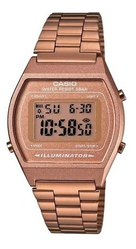 Reloj Casio Retro Oro Rosa B640wc Temporiz Original Garantía