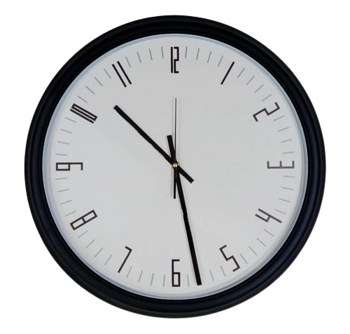 Reloj Gigante Decoracion Pared Analogico 50cm Blanco Negro