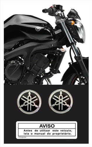 Kit Adesivo Emblema Brasão Tanque Fazer 600 Fz6 45mm