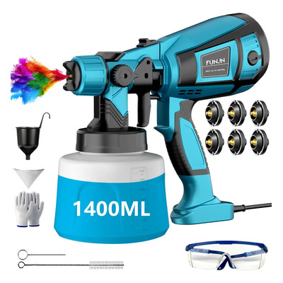 Pulverizador De Pintura Electrica Pistola Para Pintar 1400ml 6 boquillas de cobre duraderas 3 Modos 3000w | Meses sin interés
