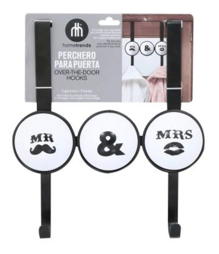 Perchero Colgador Puerta Mr & Mrs Gancho Mostacho Bigote