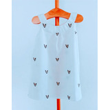 Vestido Nena Algodon Blanco Con Lobo Verano Talle 2, 4 Y 6