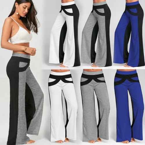 Pantalones De Deporte Con Bloques De Color Para Mujer Yoga