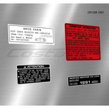 Calcos Honda Cr 125 R. Advertencias Información. Varios Años