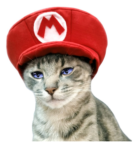 Chapéu/boina/boné Mario Bros P/gato Adulto Cão Pequeno Porte