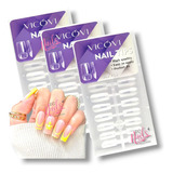 Tips Soft Gel - 3 Cajas Cuadradas Prelimadas / 720 Tips