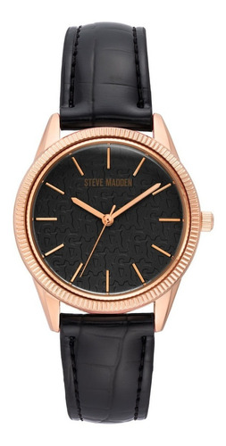 Reloj Steve Madden Dama - Correa De Piel Color Negro