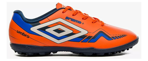 Chuteira Society Umbro Prisma+ Unissex Laranja Azul Royal