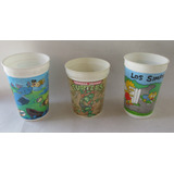 Lote 3 Vasos Pepsi Los Picapiedras Simpsons Tortugas Ninjas