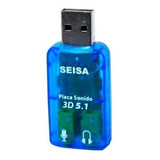 Tarjeta De Sonido Usb 5.1. Audifonos Y Microfono Plug 3.5mm