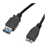 Cable Usb 3.0 A Hembra / Micro-usb Macho 0,5 Mts