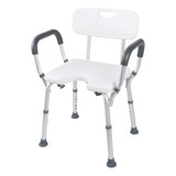 Silla De Ducha Ajustable Con Espaldar Y Reposabrazos