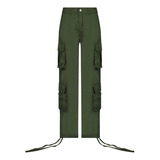 (ag-m) Pantalones Tipo Cargo Holgados De Cintura Baja Para C