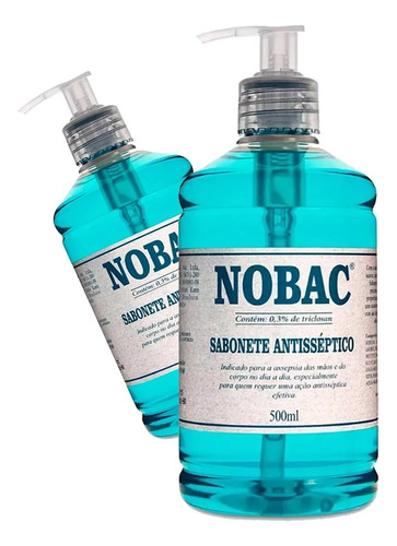 Kit Sabonete Antisséptico Nobac Triclosan 500ml 02 Unidades