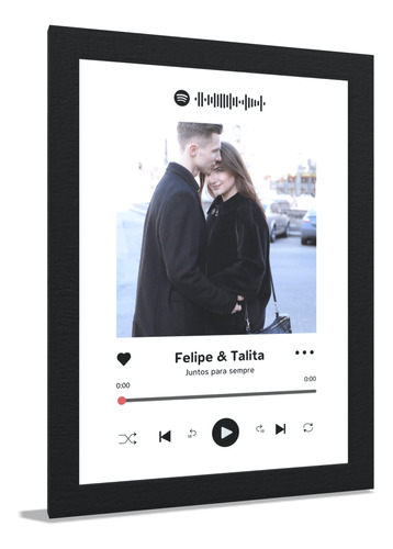 Quadro Spotify 20x30 Interativo Para Casais (personalizado) 