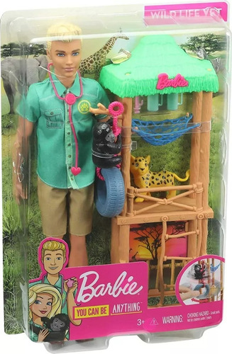 Playset Muñeco Ken Profesiones Veterinario Mattel