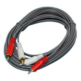Cable Audio Estereo 3mts 2 Rca 2x2 M/m Lujoso Oro 1° Vp Htec