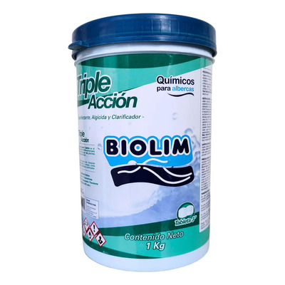 Biolim triple Acción 1 kg Tableta 3 pulgadas Cloro Desinfectante Alguicida y Clarificador Para Alberca | Meses sin interés