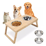 Comedero Elevado Para Perro Gatos, Plato Plegable