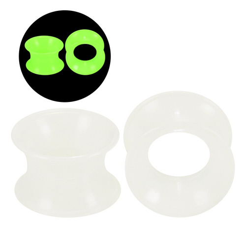 Alargador Silicone Brilha No Escuro 10mm 12mm 14mm 16mm Par