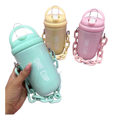 Termo Kawaii De Acero Inoxidable Diseño Cadena One Cup