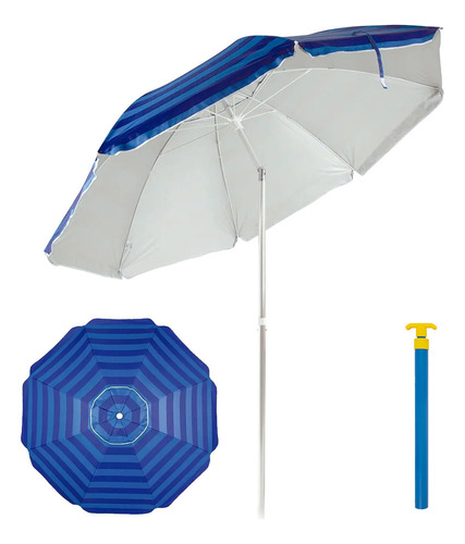 Saca Arena + Parasol Sombrilla Articulada Mor 240cm Playa