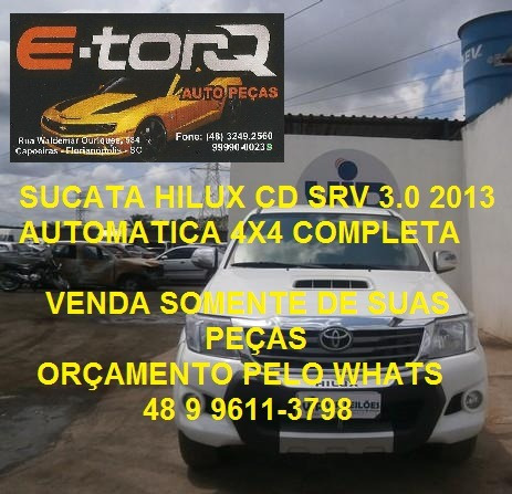 SUCATA TOYOTA HILUX SRV 3.0 4X4 CD  AUTOMÁTICA 2013