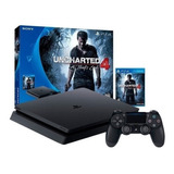 Sony Playstation 4 Slim 500gb Uncharted 4: A Thief's End Bundle  Color Negro Azabache