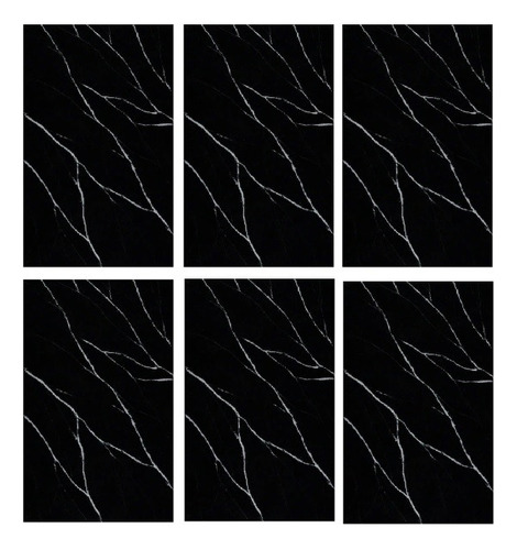 Pack10 Lámina Papel Mural Adhesivo Efecto Mármol Negro 30x60