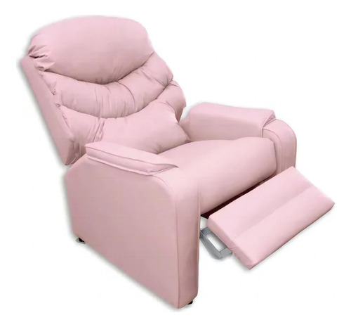 Poltrona Reclinável Papai - Luxo - Estética - Corino Cor Rosa-claro