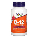 Vitamina B12 1000mcg 250 Pastilha Sublingual - Now Foods Usa Sabor Sem