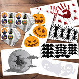 Adesivos Decoração Halloween Com Cartelas Travessuras Kit M