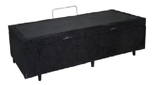 Cama Box Baú Solteiro Blindado Suede Preto