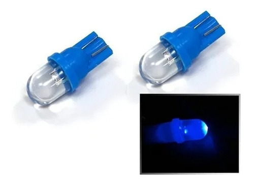 Kit Com 2 Lampada Led Pingo Lanterna / Painel T10 Azul 12v