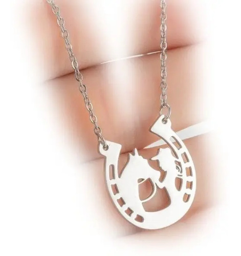 Collar Dije Caballo Herradura Detalle Acero Inoxidable