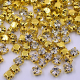 300un Strass Para Costurar. Ss12 = 3mm Prata E Dourado