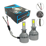 1 Par Lâmpadas H3 Led 38w 12v 6000k Branco Cabo Cadarço