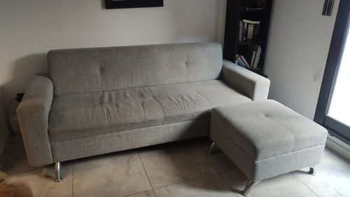 Sillon Sofa Tres Cuerpos Con Esquinero Gris Antidesgarros 