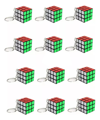 12x Llavero Cubo Mágico Estilo Rubik Ideal Souvenir Eventos
