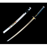 Espada Samurai Branca Katana Decorativa S/ Fio 1,03m Aço 440
