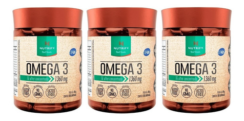 Kit 3x Ômega 3 - Nutrify 60 Cápsulas