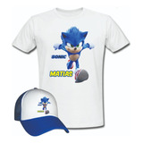 Camiseta Gorra Sonic Personalizada Niños