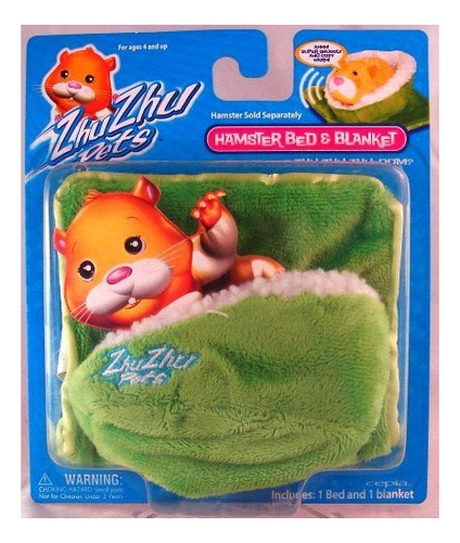 Manta Y Cama Para Hámster Zhu Zhu Pets - Verde