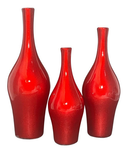 Trio De Vasos Decorativos Enfeite Para Sala Estante - Rack +