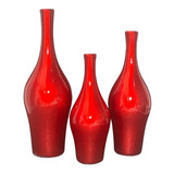 Trio De Vasos Decorativos Enfeite Para Sala Estante - Rack +