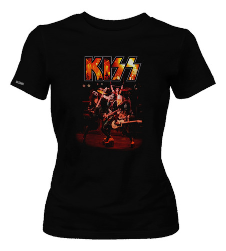 Camiseta Dama Mujer Kiss Rock Metal Banda Dbo2