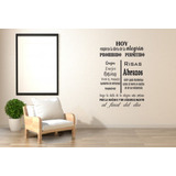 Vinilo Decorativo Para Pared Frase Hoy Empieza  57cm X 84.5