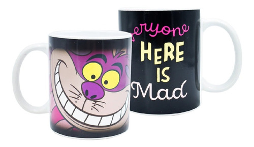 Taza Mágica Gato Sonriente Cheshire Alicia Con Caja 340ml